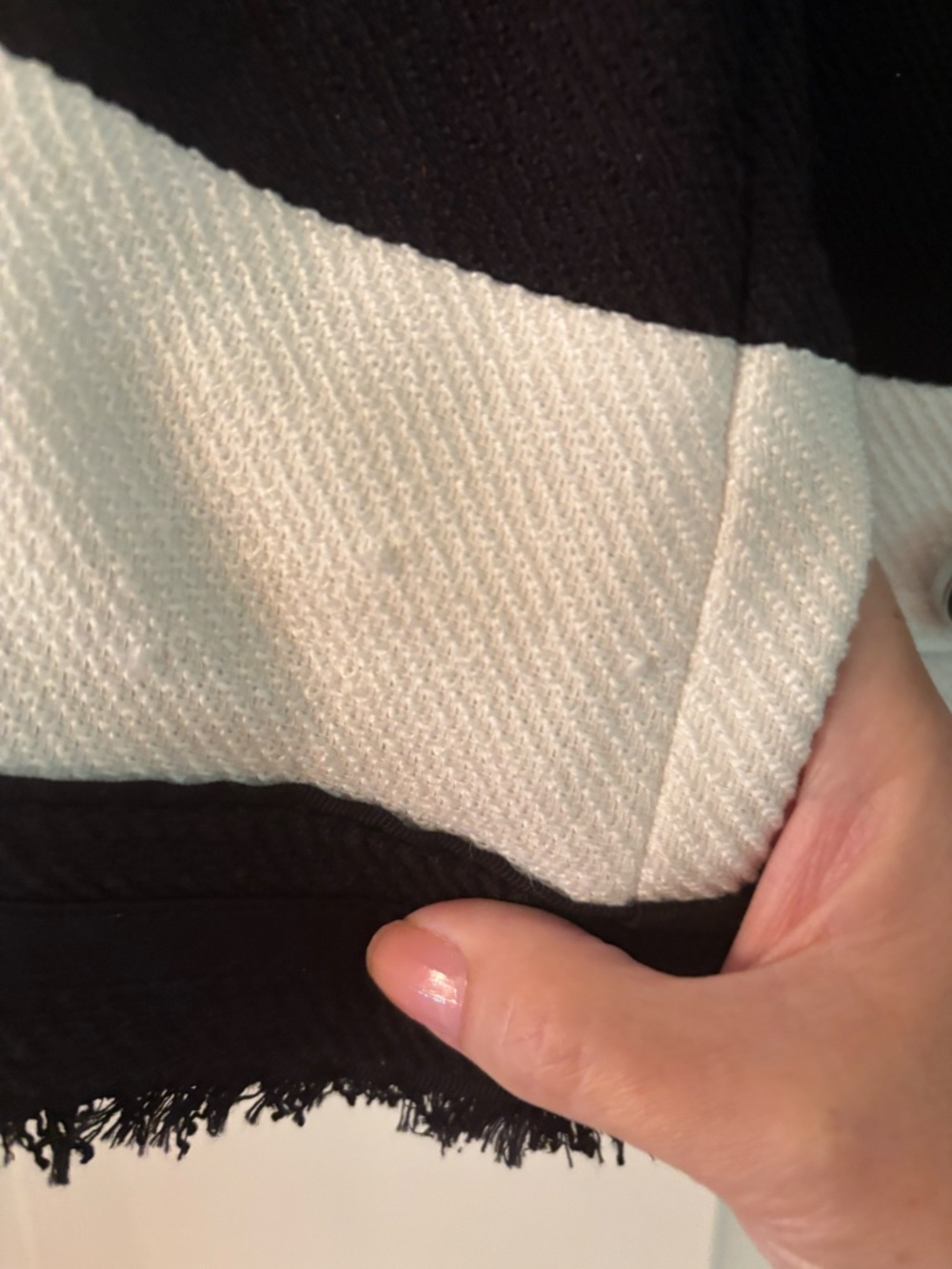 White House Black Market Black White Striped Open Front Blazer Jacket Size 8 - Picture 10 of 14